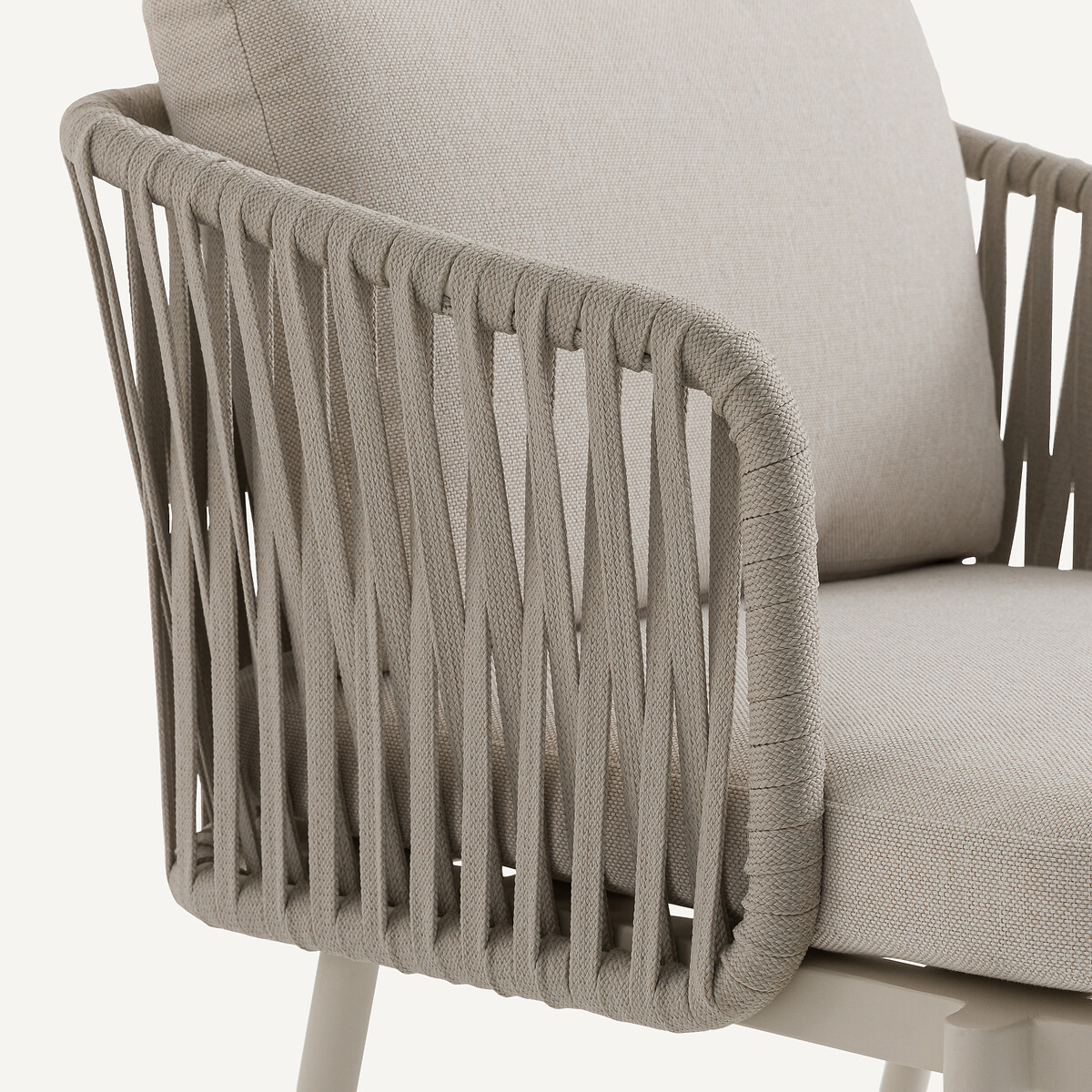 Fauteuil de table sangles tressées, Leandra sable, AM.PM