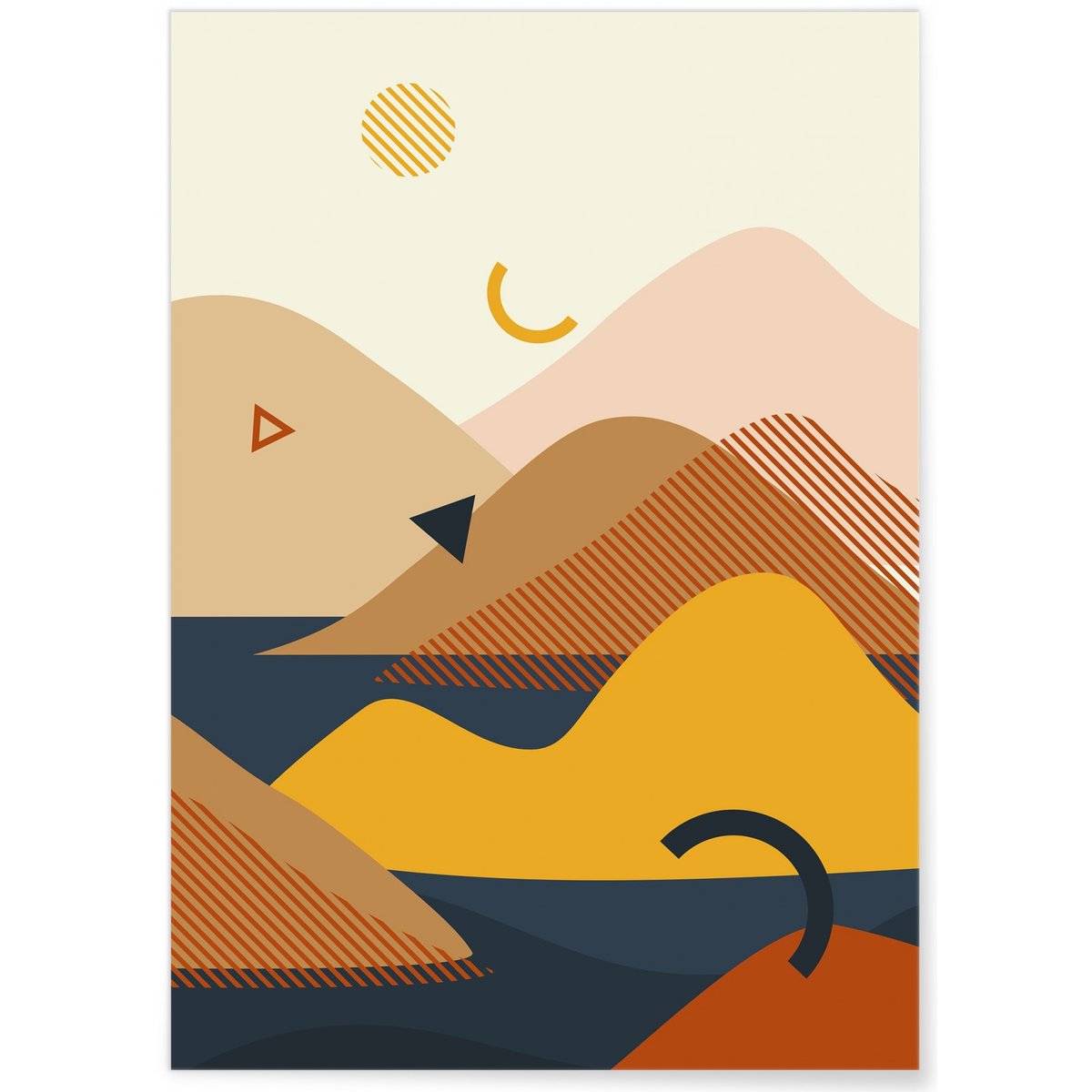 Affiche Abstract Landscape 4 blanc, L'AFFICHERIE