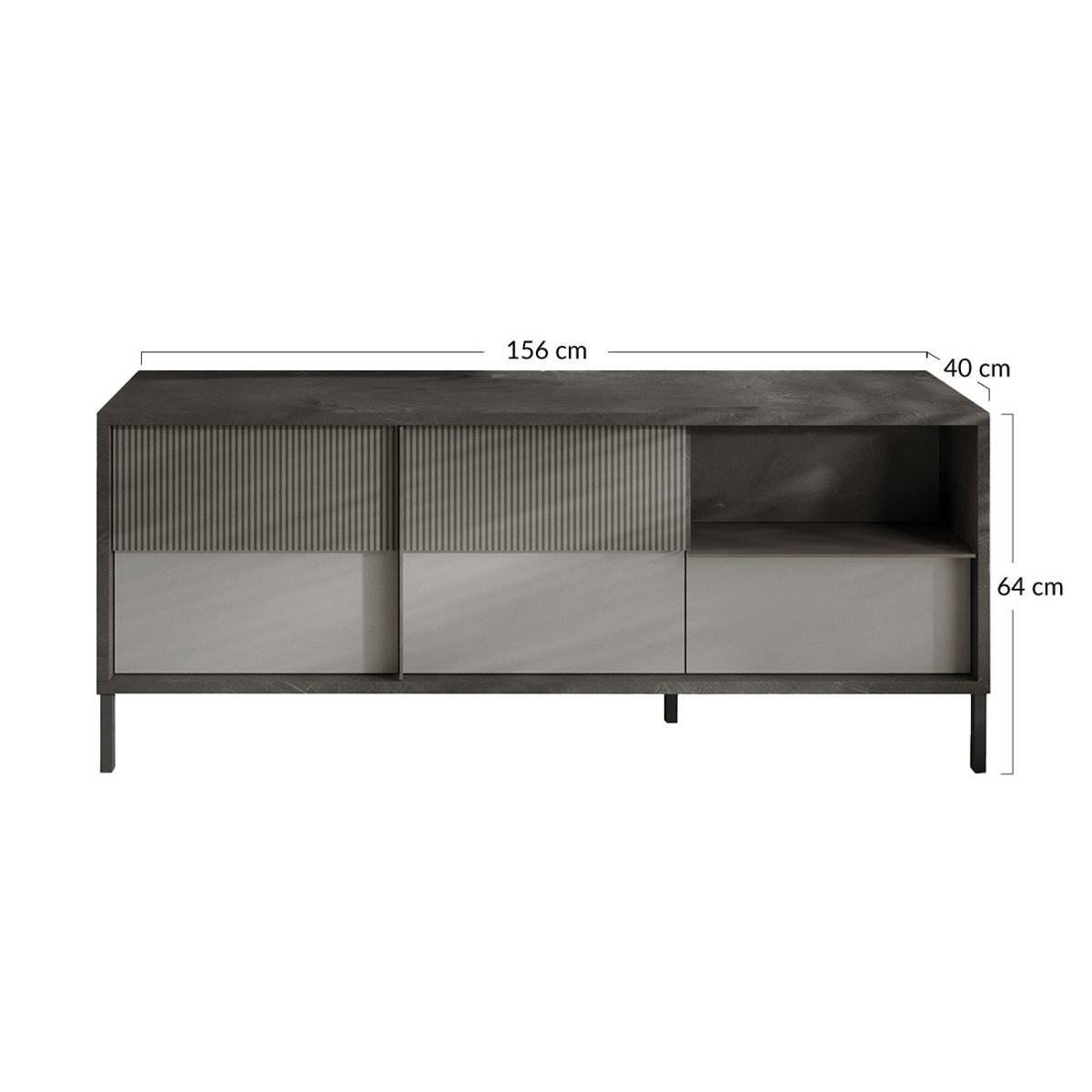 Meuble TV - JULES gris, BEST MOBILIER
