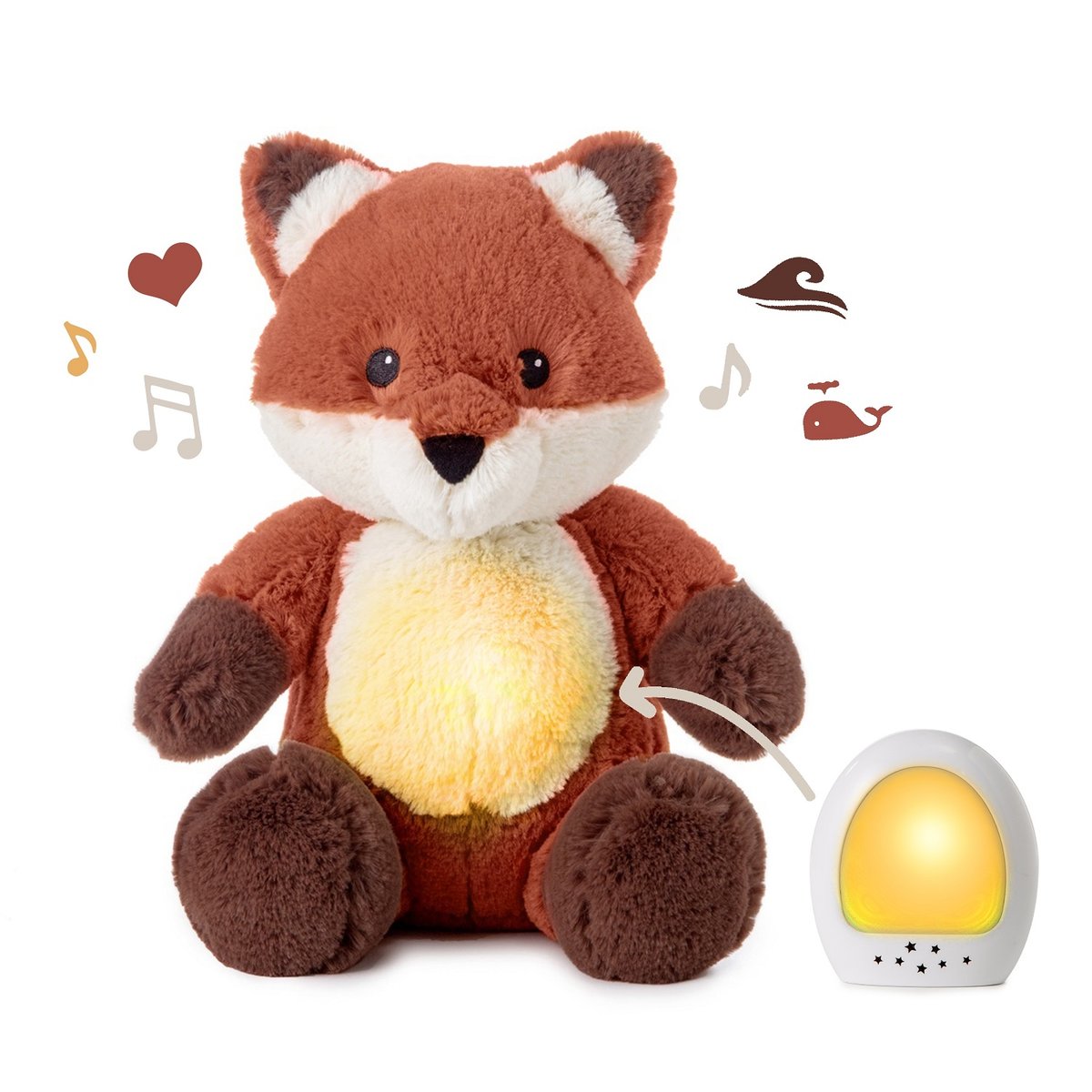 Peluche veilleuse musicale Milo le Renard roux, CLOUD B