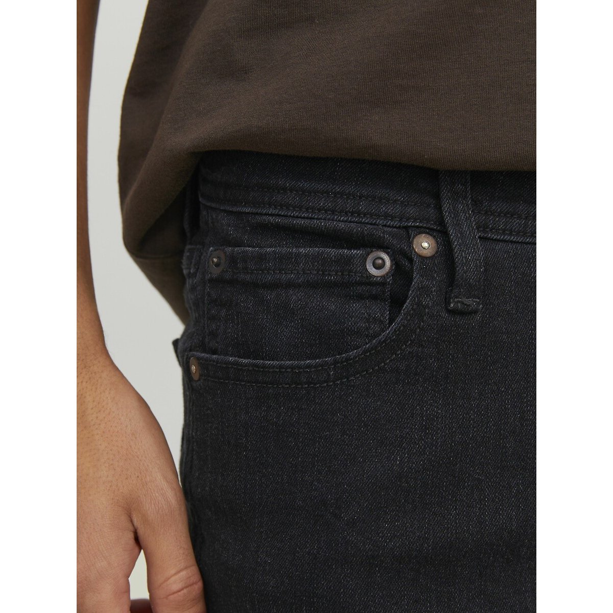 Jean slim stretch Glenn noir denim, JACK & JONES