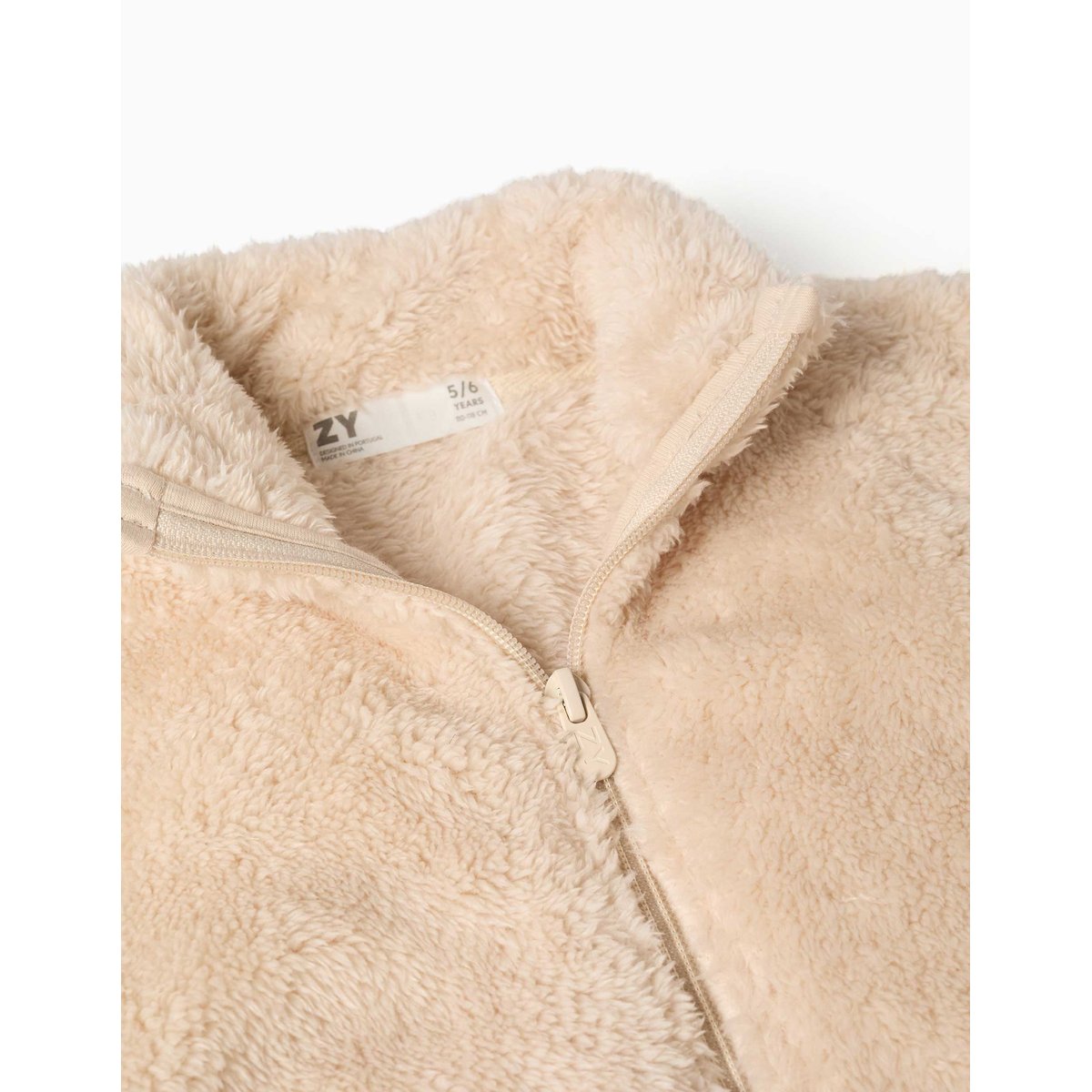 Veste en sherpa avec fermeture éclair blanc, ZIPPY