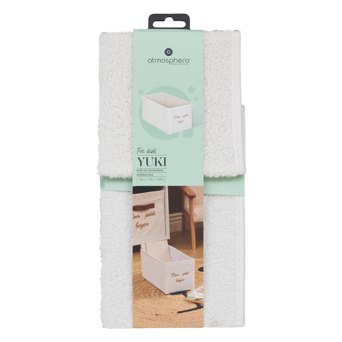 Boîte de rangement pliable pour enfant YUKI blanc, ATMOSPHERA FOR KIDS