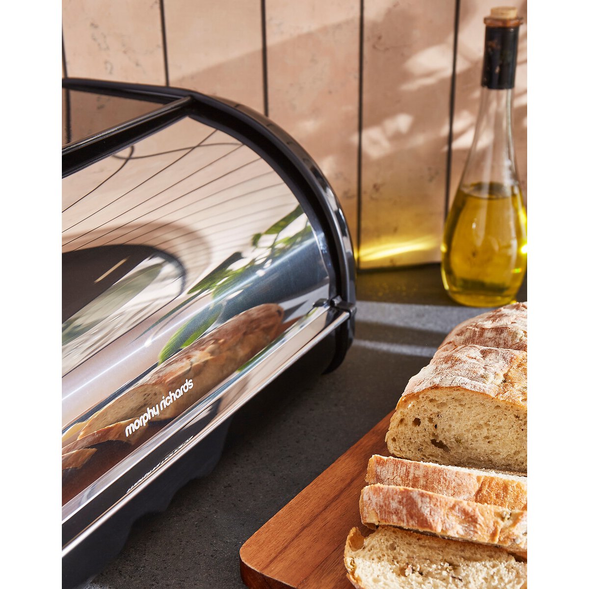 Equip Roll Front Bread Bin black, MORPHY RICHARDS