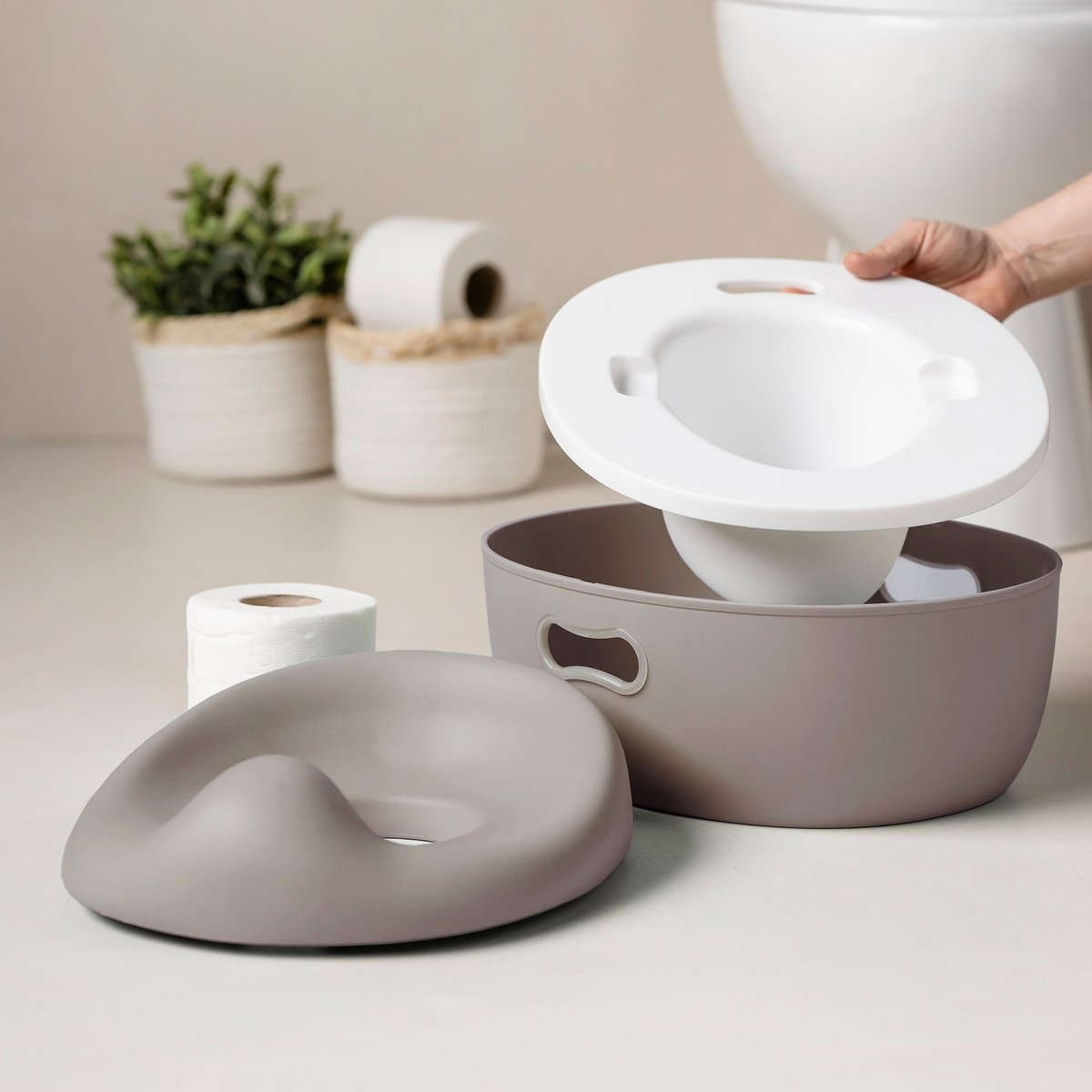 Pot d'apprentissage Potty 3 en 1 vert sauge taupe, NATTOU