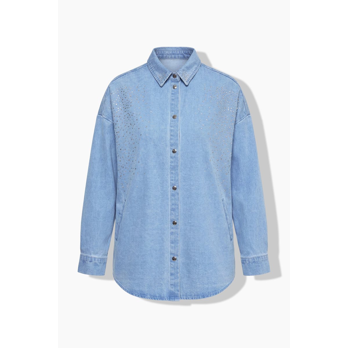 Veste en jean, petites pierres fantaisie bleu clair, ULLA POPKEN