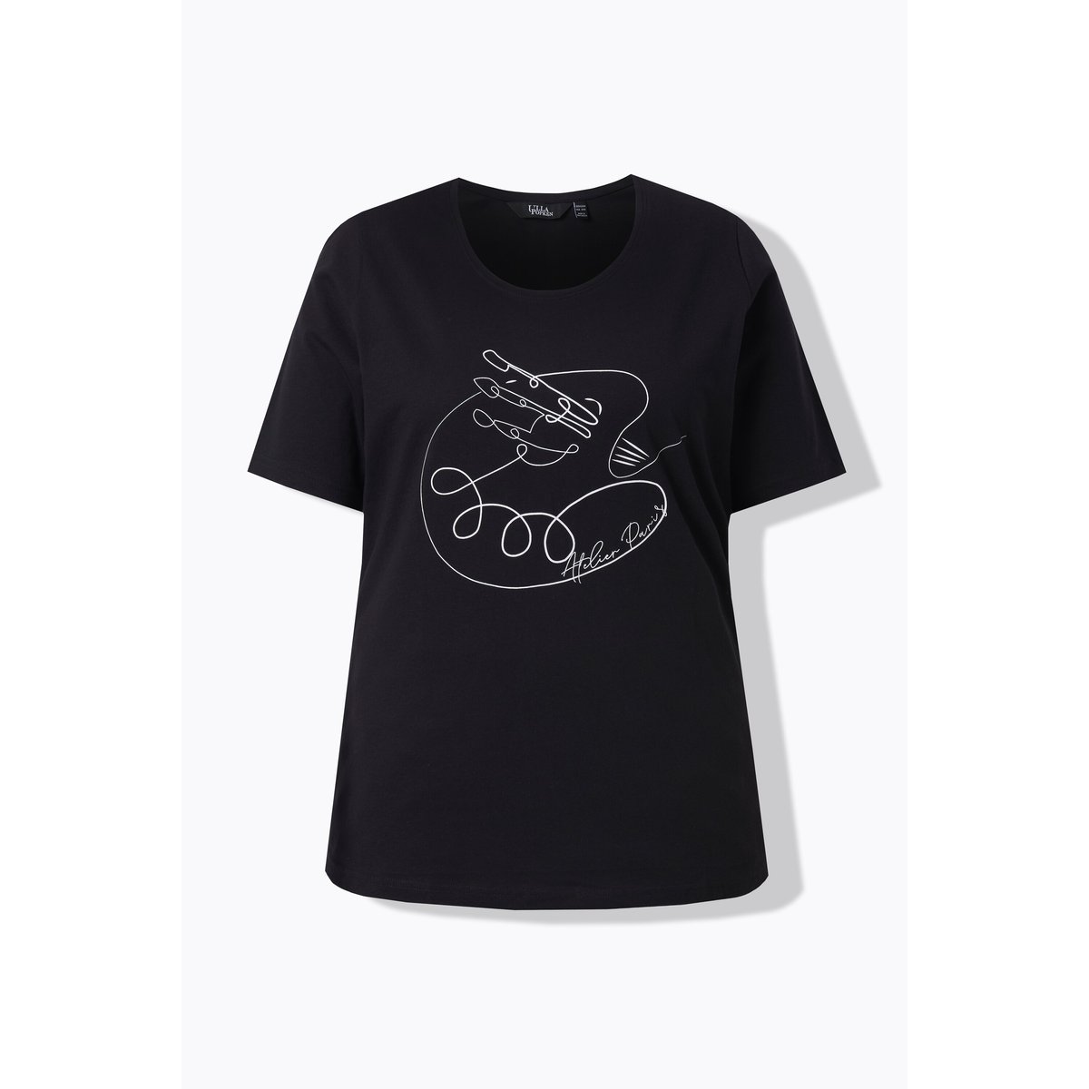 T-shirt motif imprimé, coupe Classic Fit noir, ULLA POPKEN