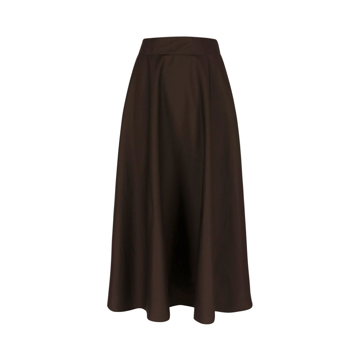 Jupe maxi en popeline brun fonce chocolate, LOLALIZA