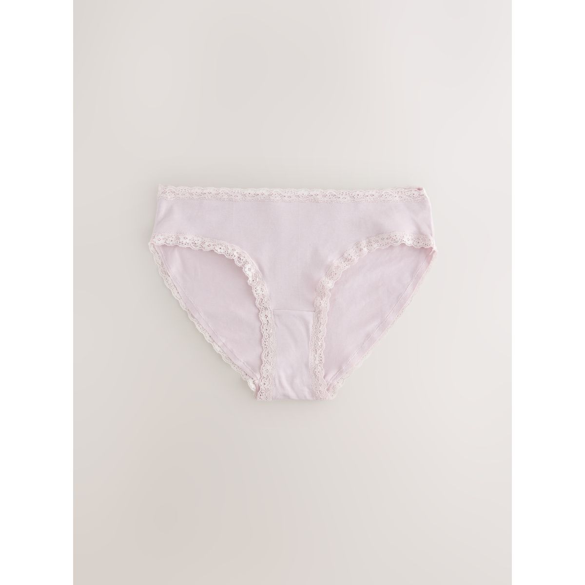 Culotte de bikini en coton/dentelle, lot 4 gris/rose/crème, NEXT