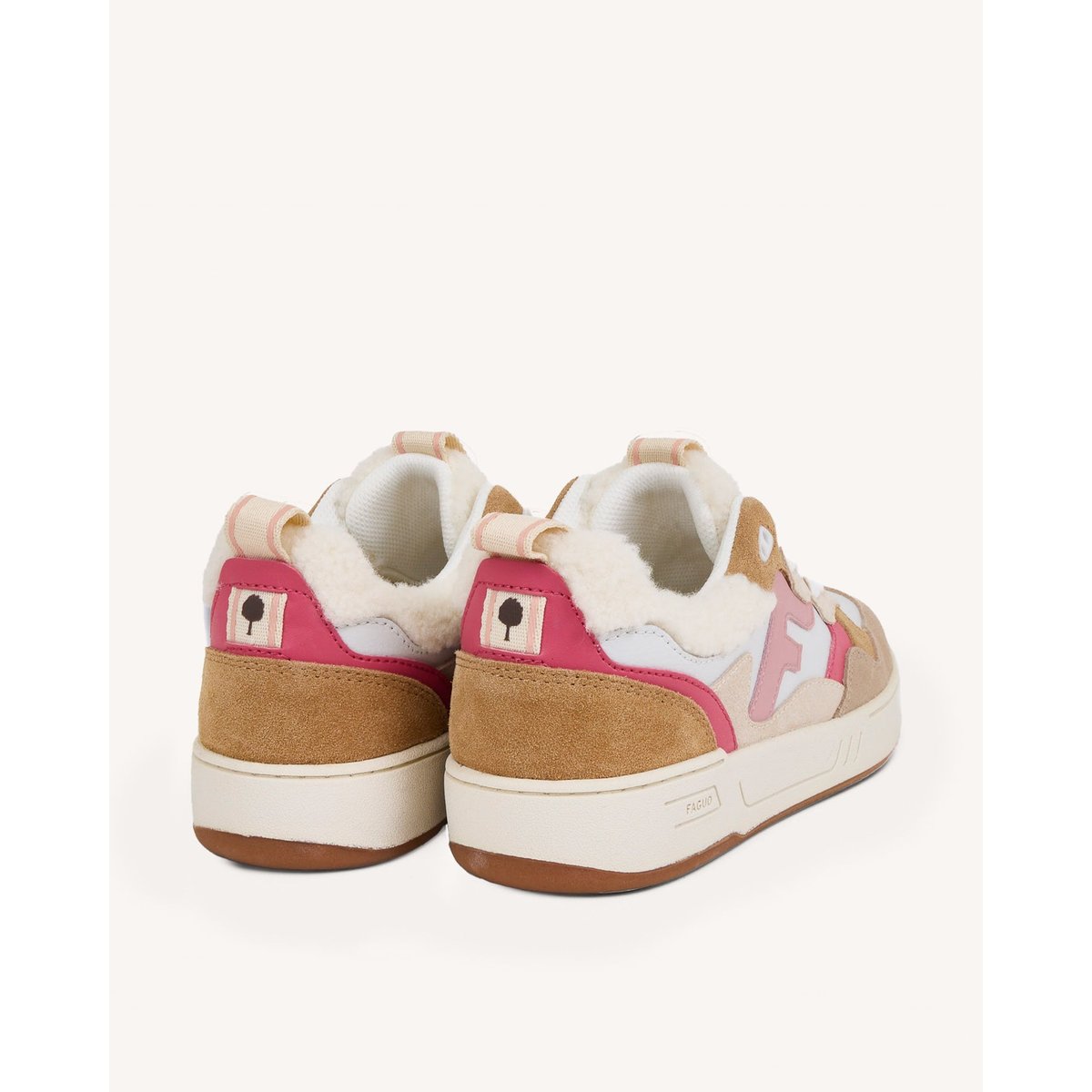Baskets cuir DAHLIA rose, FAGUO