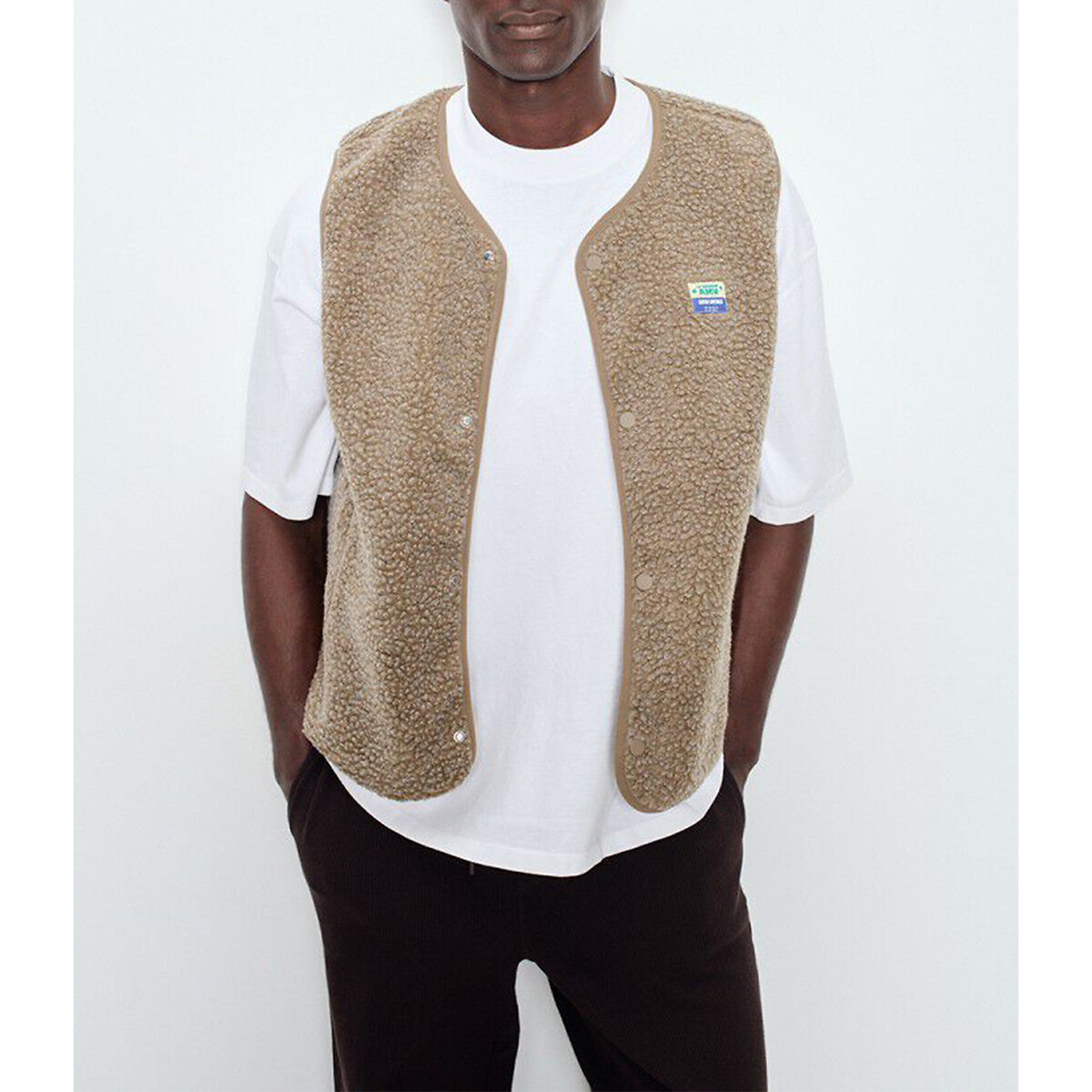 Veste courte droite sans manches HOKTOWN muscade, AMERICAN VINTAGE