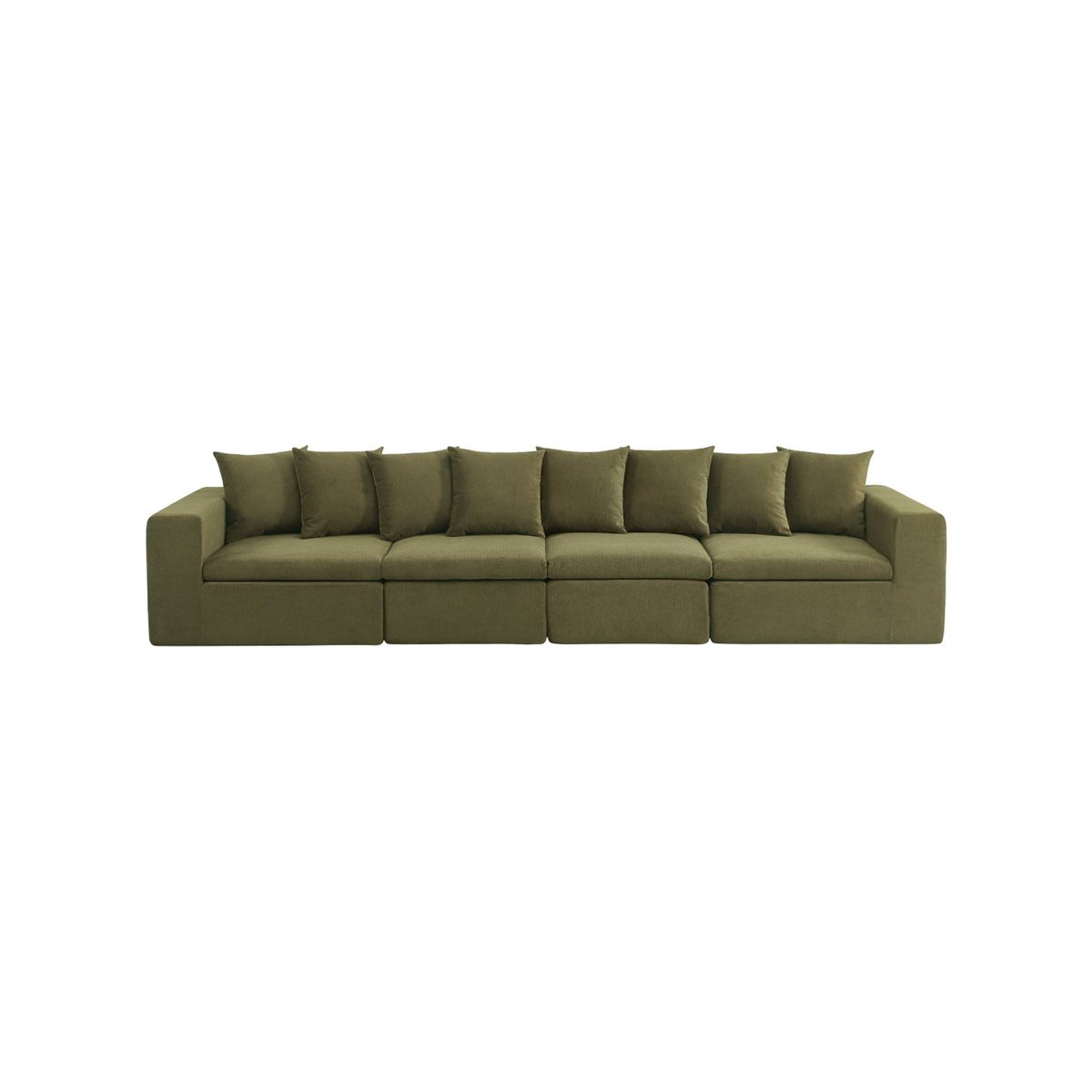 Canapé compressé modulable tissu chenille 5 places MOVI blanc, SWEEEK