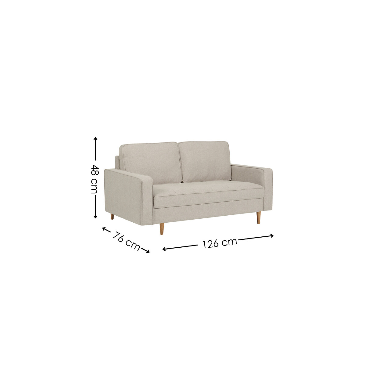 Henny Fabric Upholstered 2-Seater Sofa beige, SO'HOME
