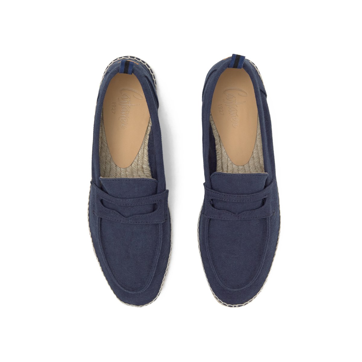 Espadrilles mocassins en coton et jute NACHO PLATFORM bleu marine, CASTANER