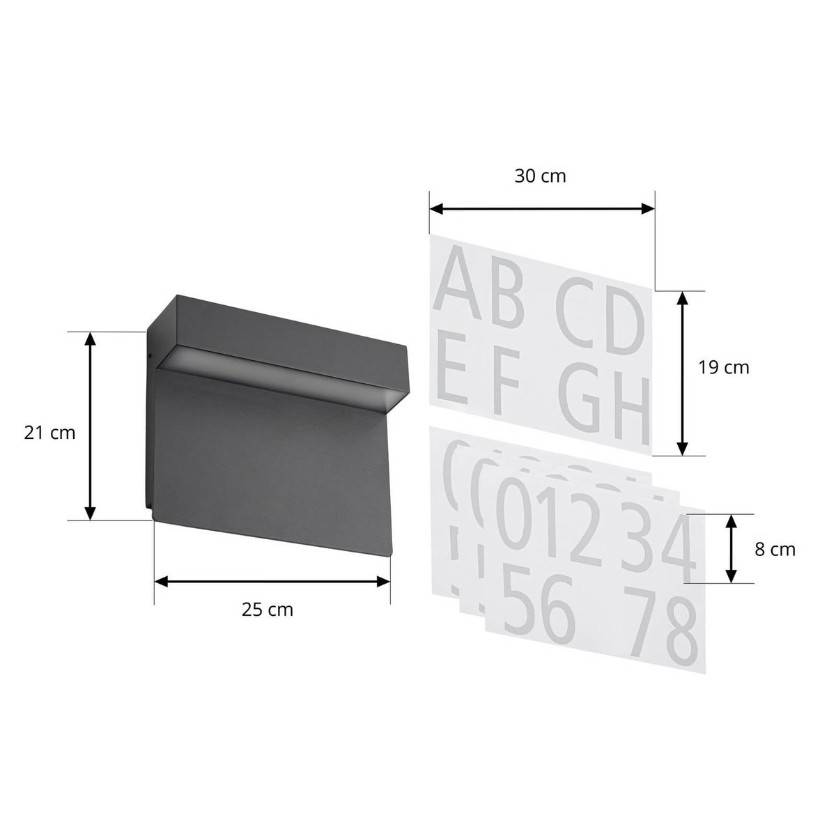 Applique extérieure en métal moderneLED anthracite, LUCANDE