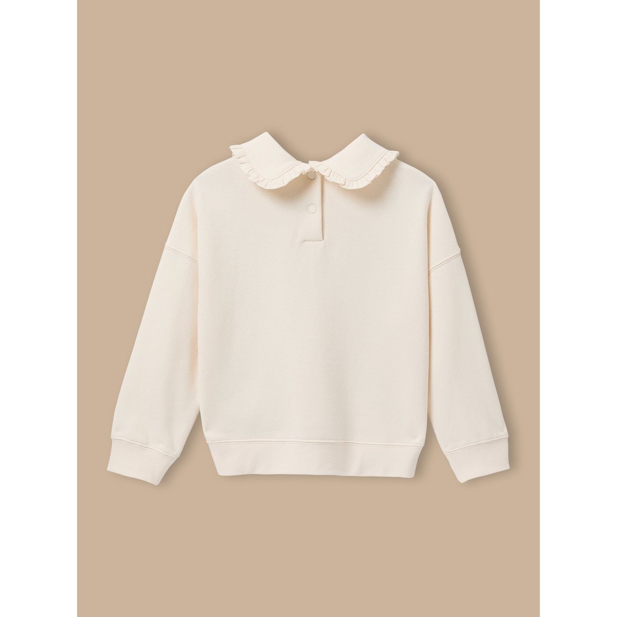 Sweat col volanté ecru, CYRILLUS