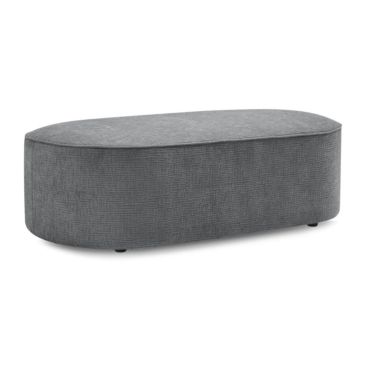 Pouf tissu texturé, ROUSSEAU gris foncé, BOBOCHIC