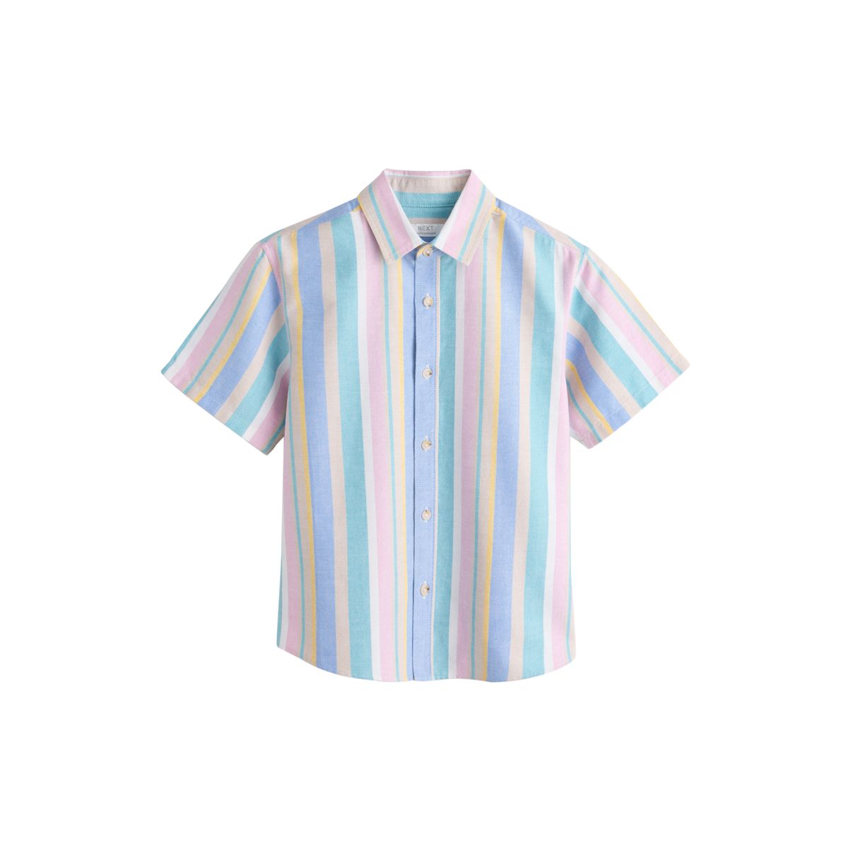 Chemise manches courtes rayée pastel multicolore, NEXT