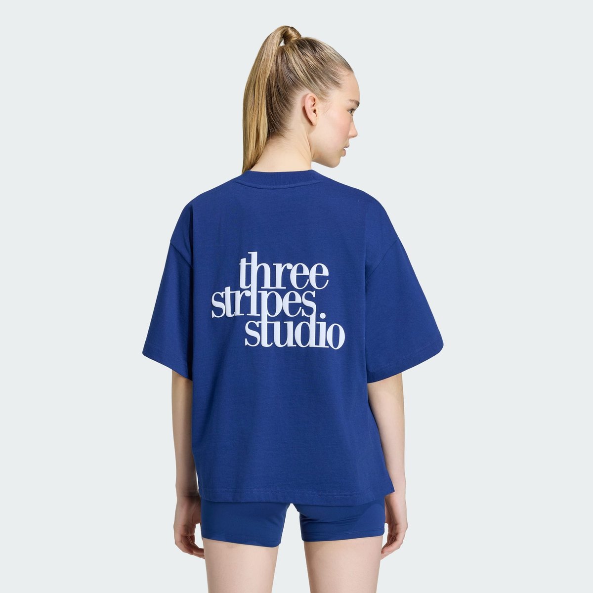 T-Shirt 3 Stripes Studio Boyfriend T-Shirt 3 Stripes Studio Boyfriend dark blue, ADIDAS SPORTSWEAR