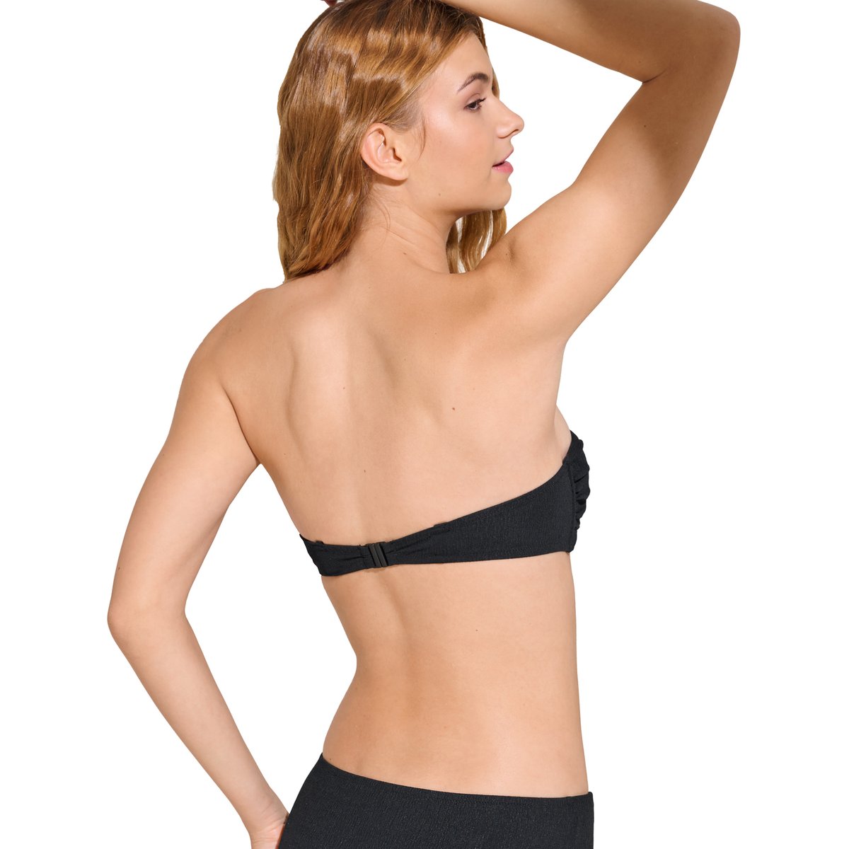 Haut maillot de bain bandeau balconnet préformé MALAGA noir, LISCA
