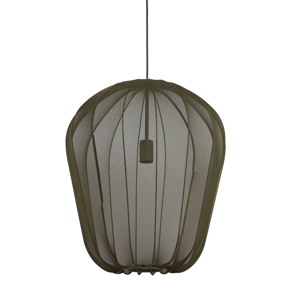 Lampe Suspendue Textiles PLUMERIA vert mousse, LIGHT & LIVING