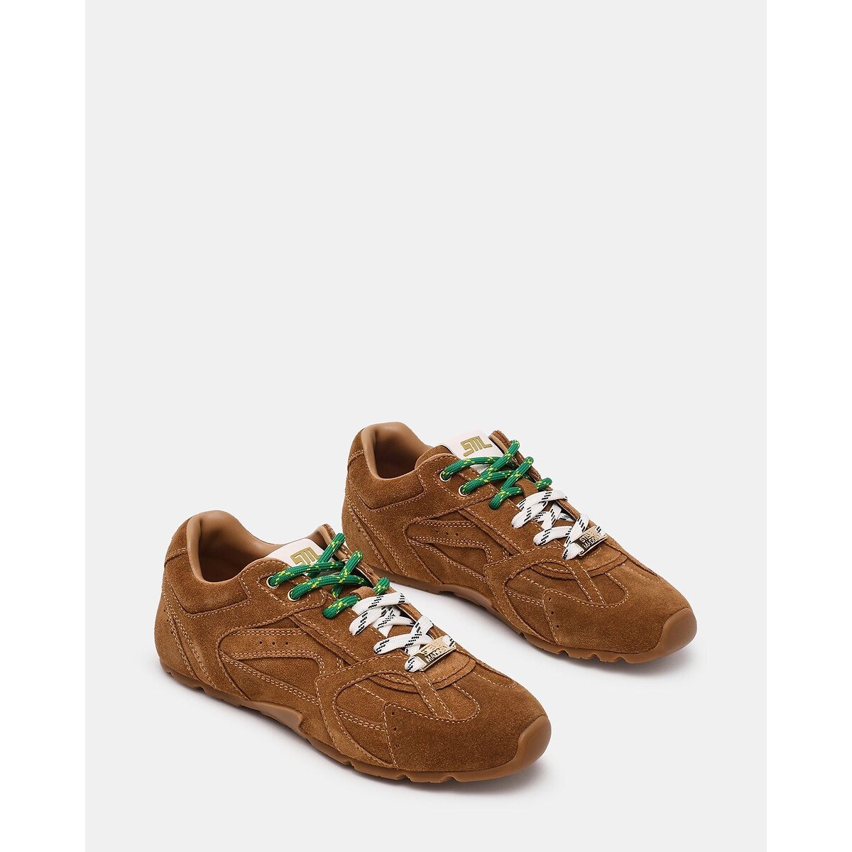 Baskets en cuir suède Asiel, double lacets camel, STEVE MADDEN