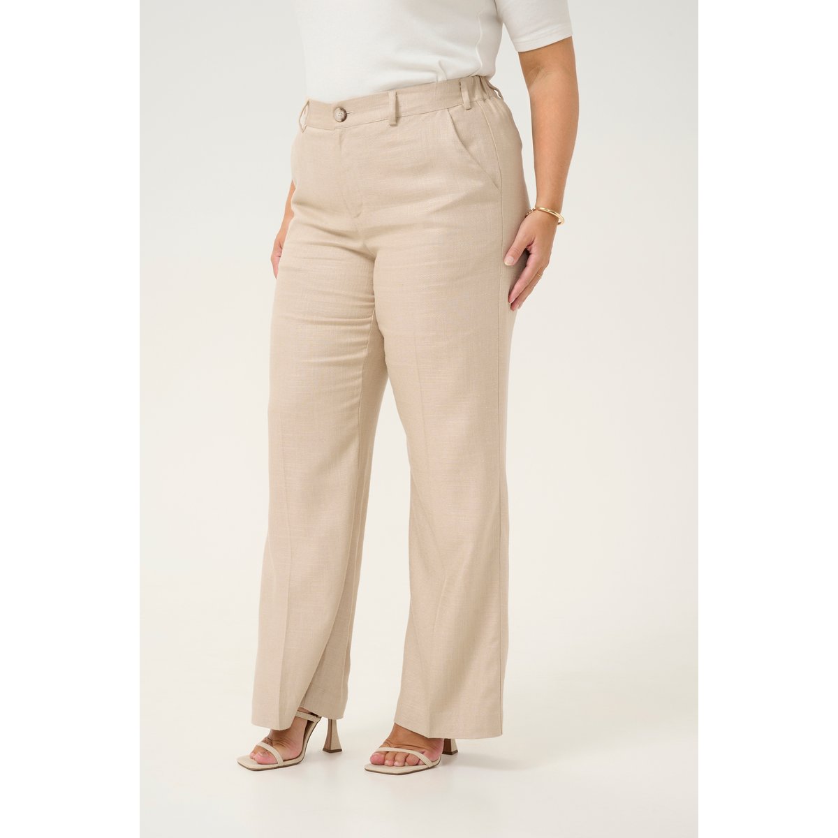 Pants Suiting beige feather gray melange, KAFFE CURVE