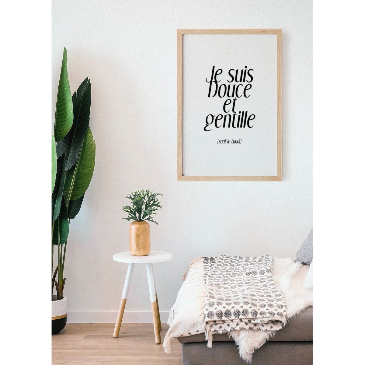 Affiche 'Douce et gentille' blanc, L'AFFICHERIE