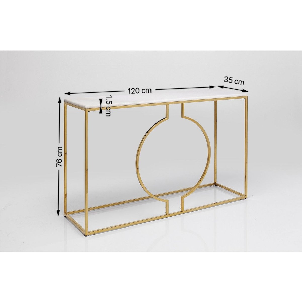 Console en marbre et acier, MIAMI or, KARE DESIGN