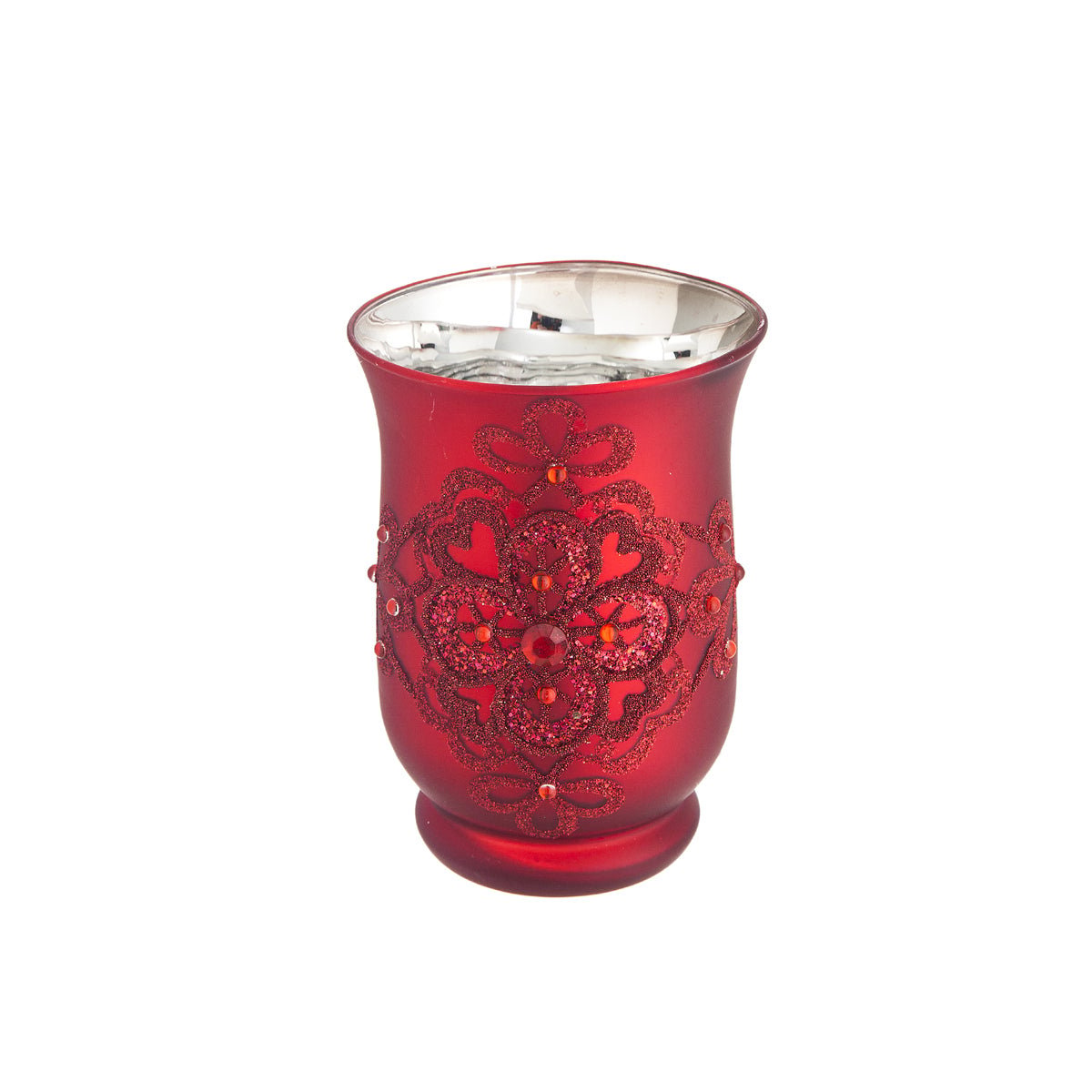 Photophore décoratif en verre H15 NOËL rouge, SIA DECO