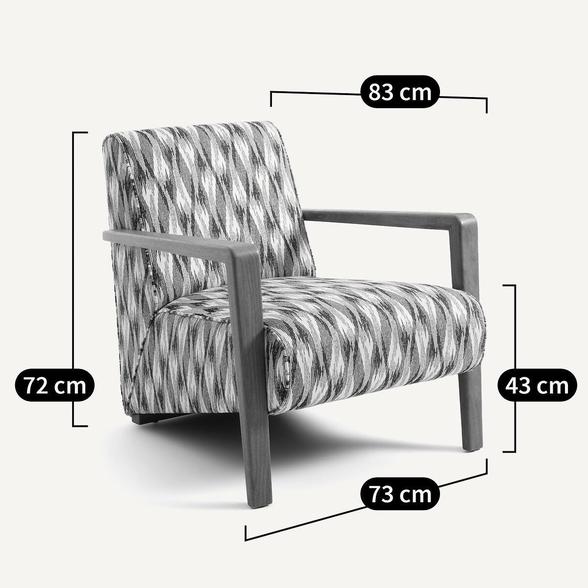 Sillón de viscosa y lino jaspeado, Sanami cáñamo, AM.PM