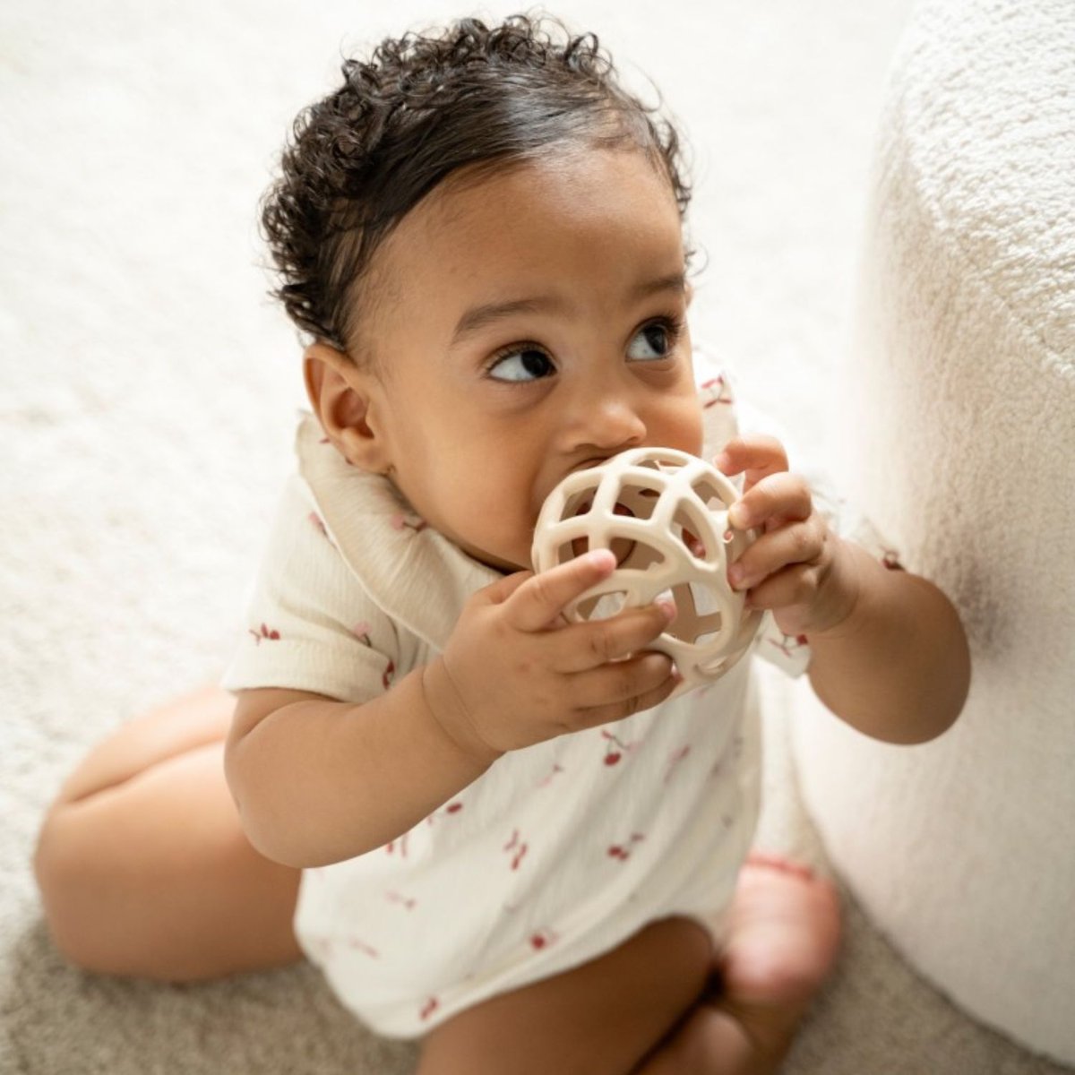 Lot de 2 balles de préhension marron, écru, BABY'S ONLY