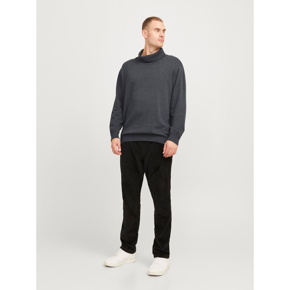 Col Roulé dark grey melange, JACK & JONES