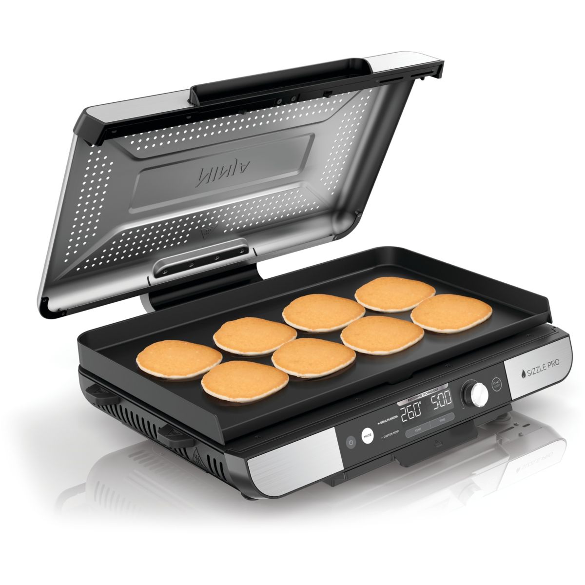 Plancha électrique GX101EU gris grill/plancha intérieurXL à poser, 47x24.7 cm couleur unique, NINJA