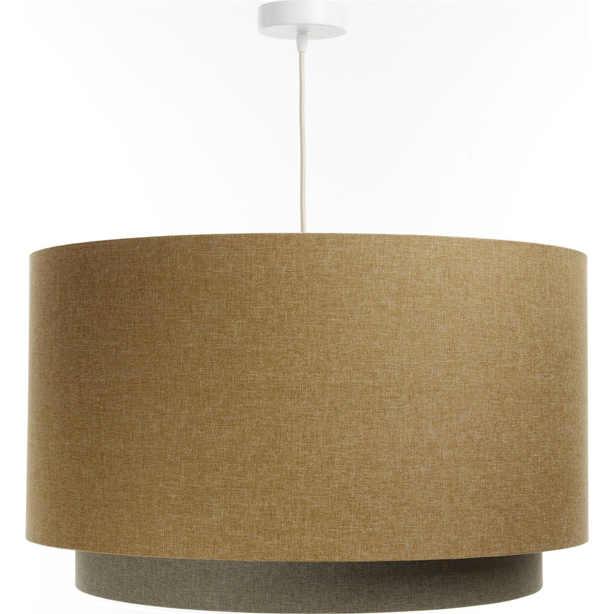 Suspension ronde en tissu et rotin Boho Elegant beige crème avec rotin naturel, BPS KONCEPT