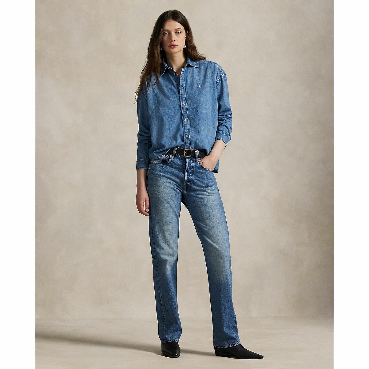 Denim oversize shirt denim, POLO RALPH LAUREN