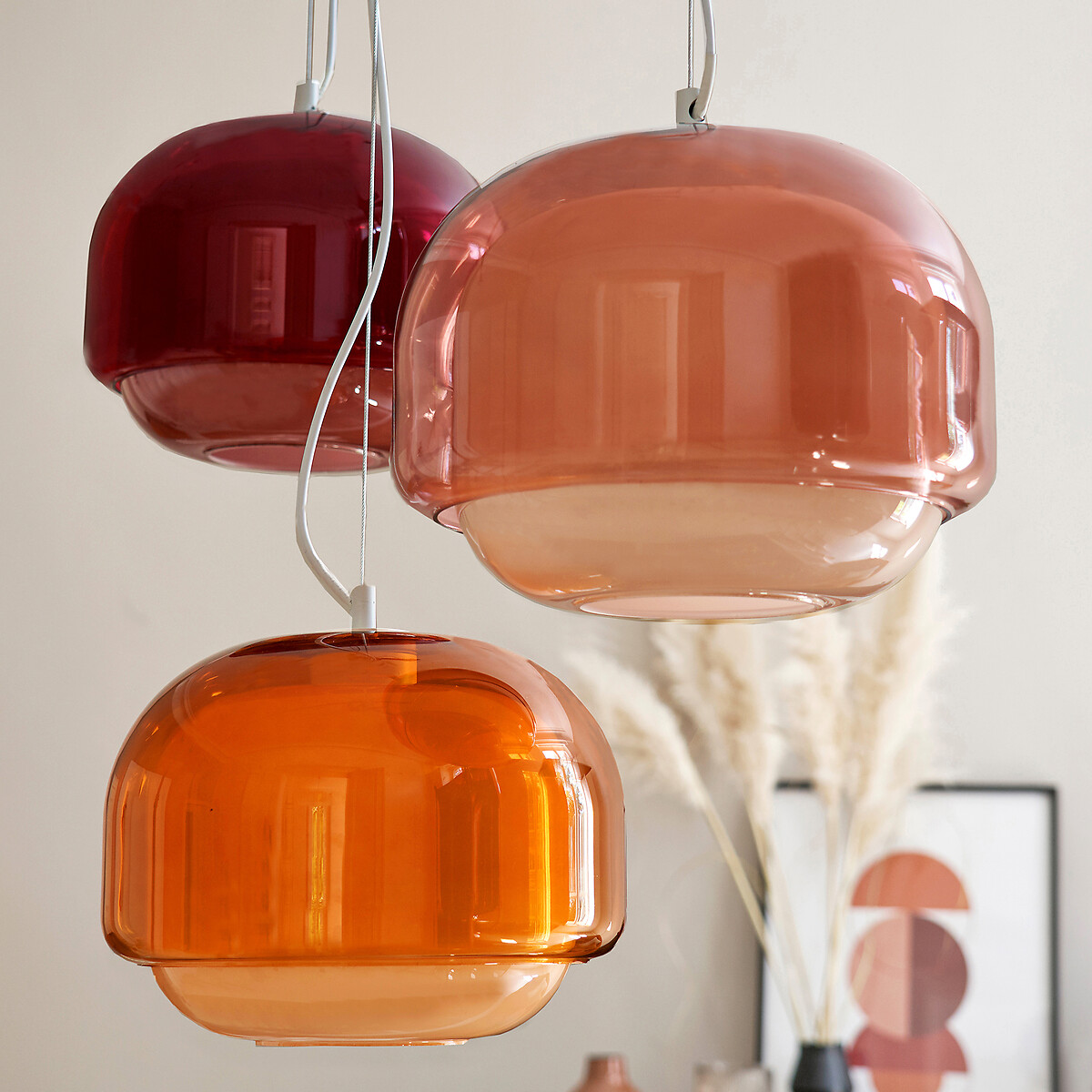 Suspension en verre coloré Ø30,5 cm, KINOKO nude, LA REDOUTE INTERIEURS
