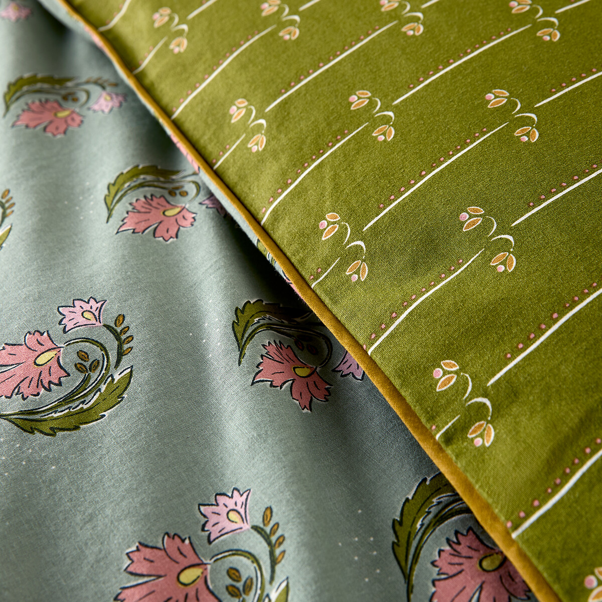 Housse de couette en coton lavé, imprimé fleurs, INA imprimé, LA REDOUTE INTERIEURS