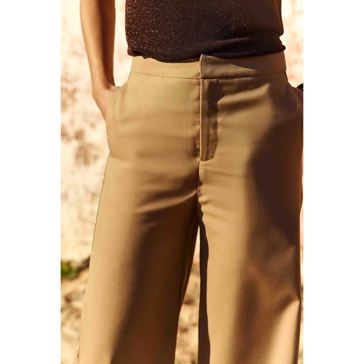 Pantalon large uni PALACE 15-camel, LA PETITE ETOILE