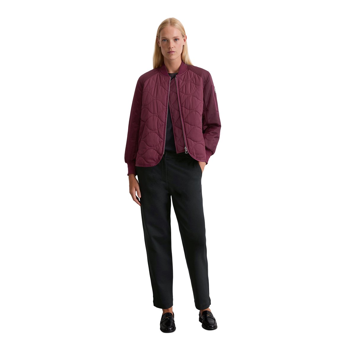 Veste matelassée régulière style cape rouge foncé, MARC O'POLO
