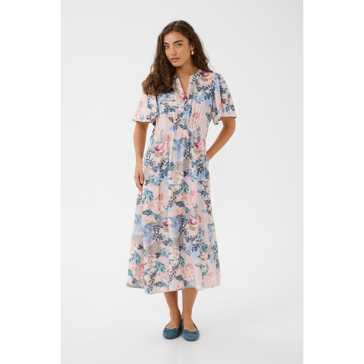 Robe beige whitecap/blue leaf, CULTURE