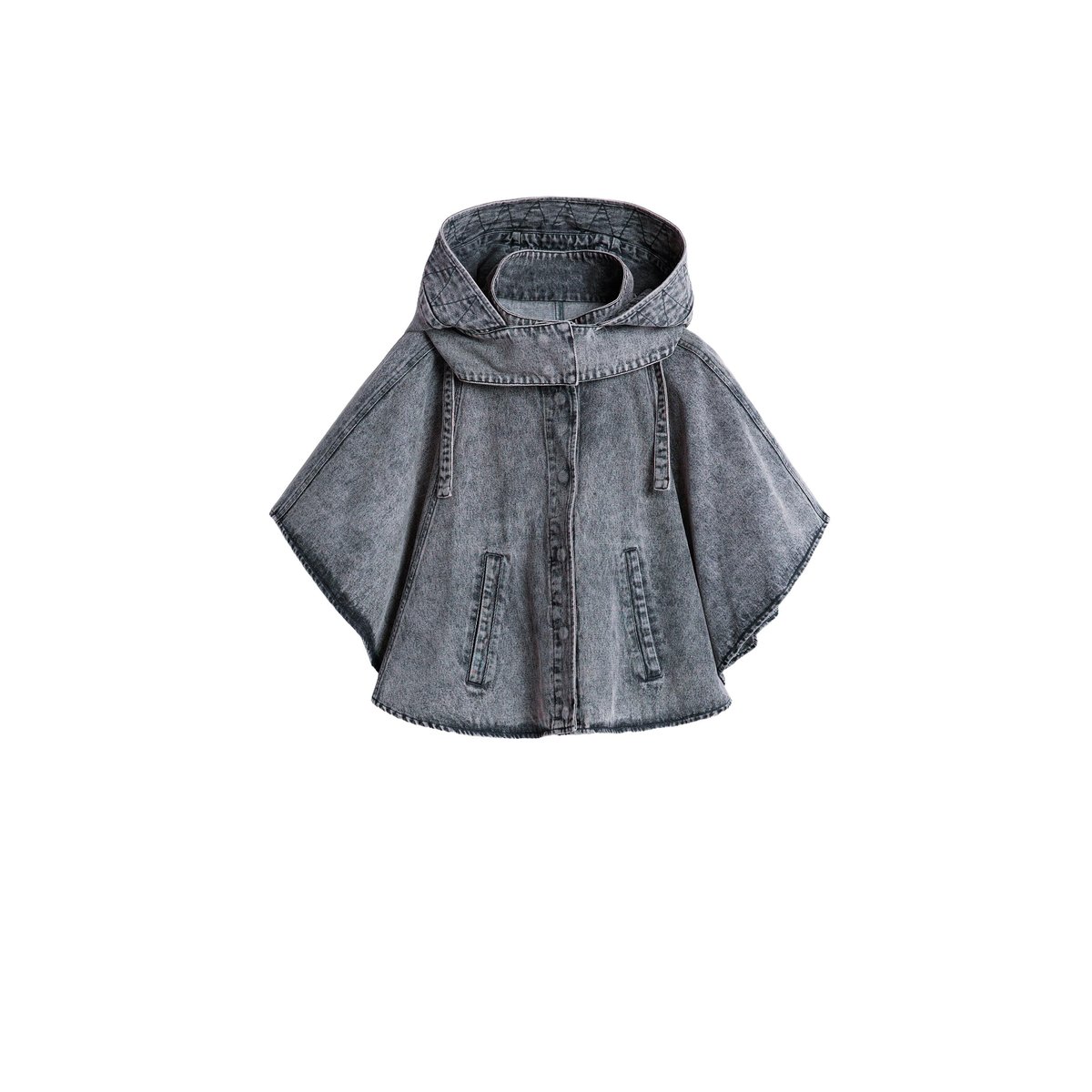 Poncho en denim 100 % coton gris, DESIGUAL