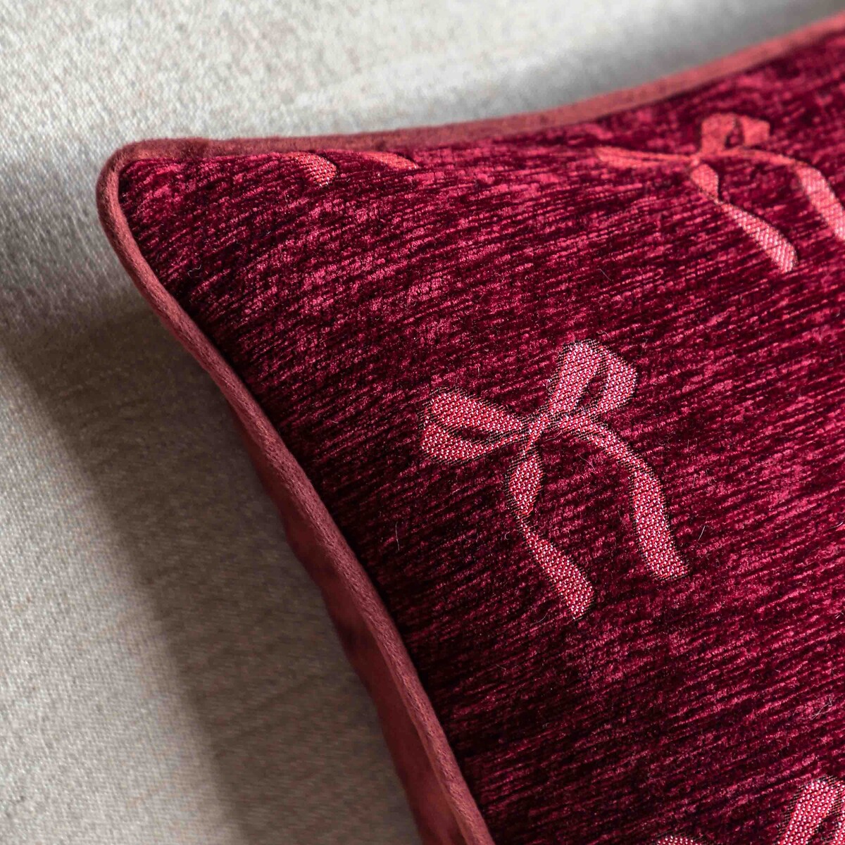 Vintage Bow Chenille Cushion red, ÉDITÉ
