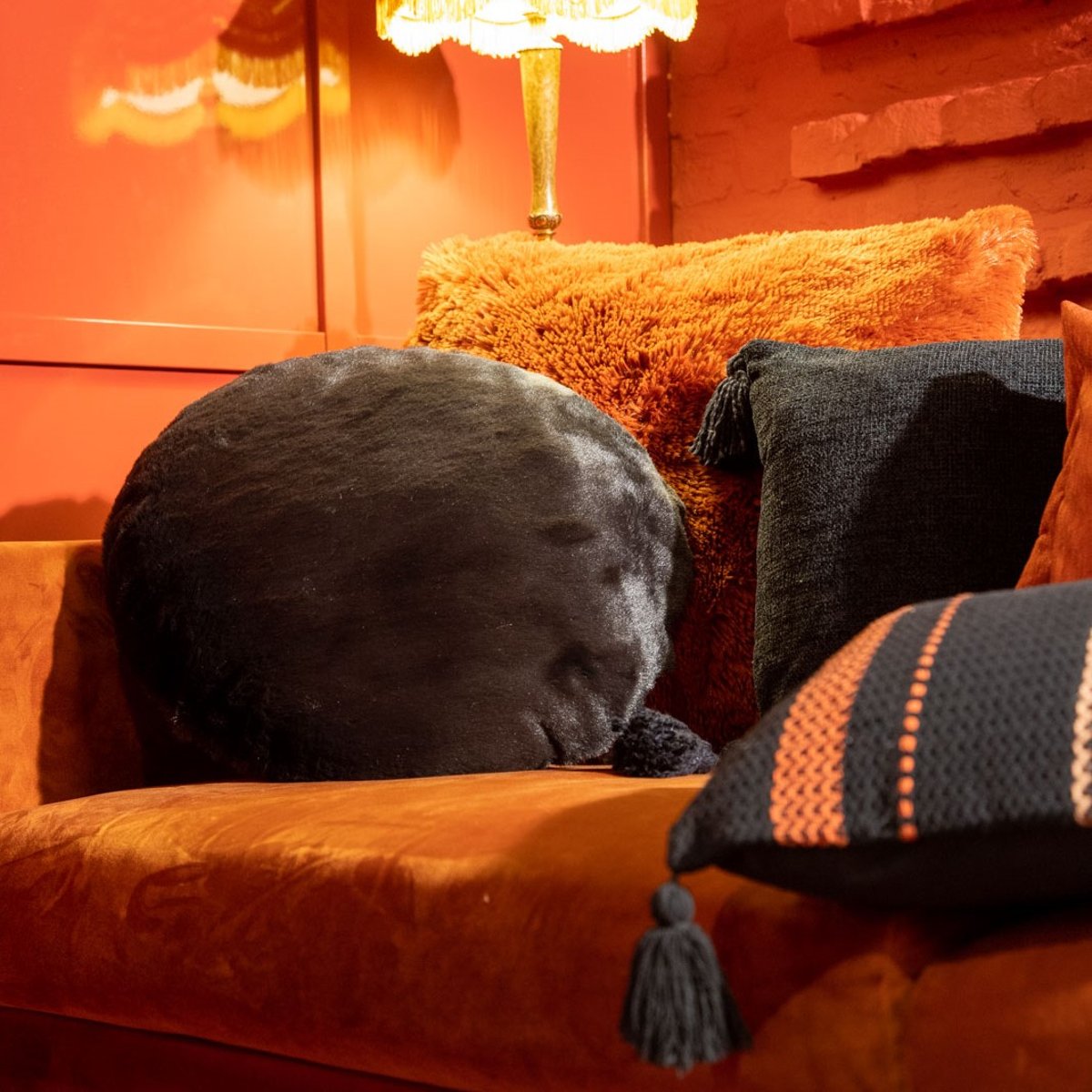 Coussin Zaya noir, DUTCH DECOR