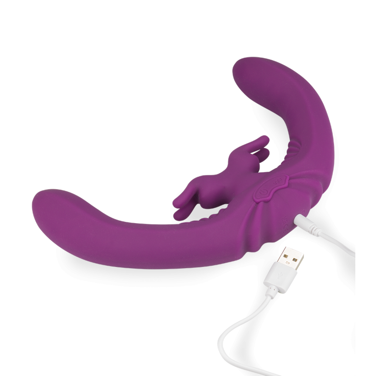 Double vibromasseur rabbit en silicone Twinia violet, LOVE AND VIBES