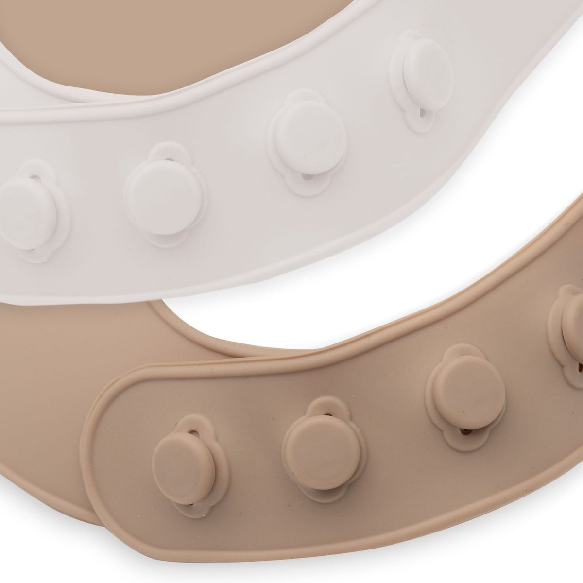 Lot de 2 bavoirs en silicone marron, écru, JOLLEIN