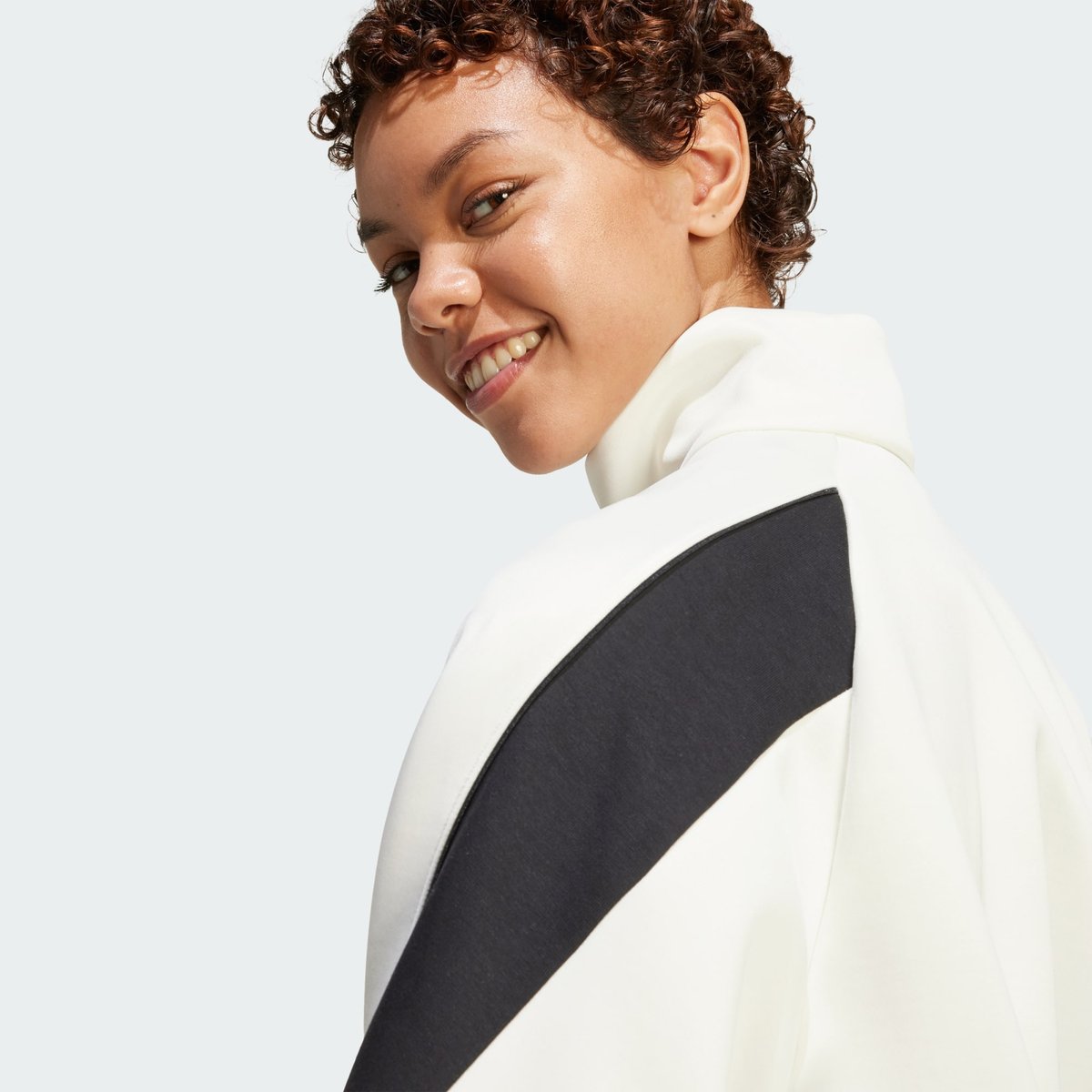 Veste zippée STADIUM off white / black, ADIDAS SPORTSWEAR