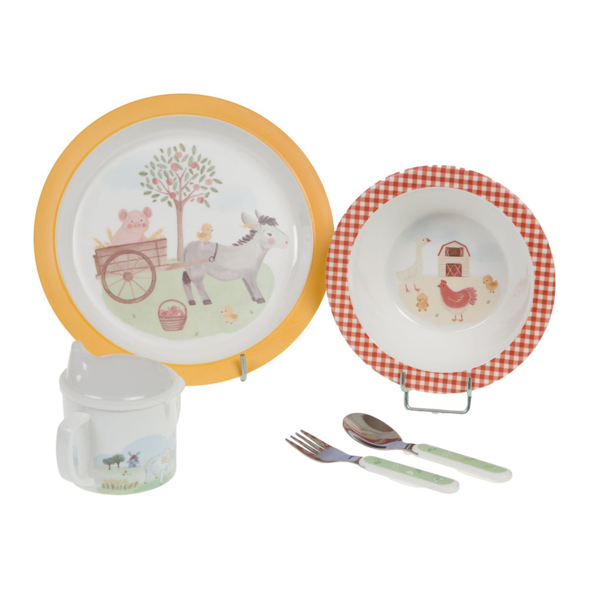Coffret repas jaune, marron, rouge, AMADEUS LES PETITS