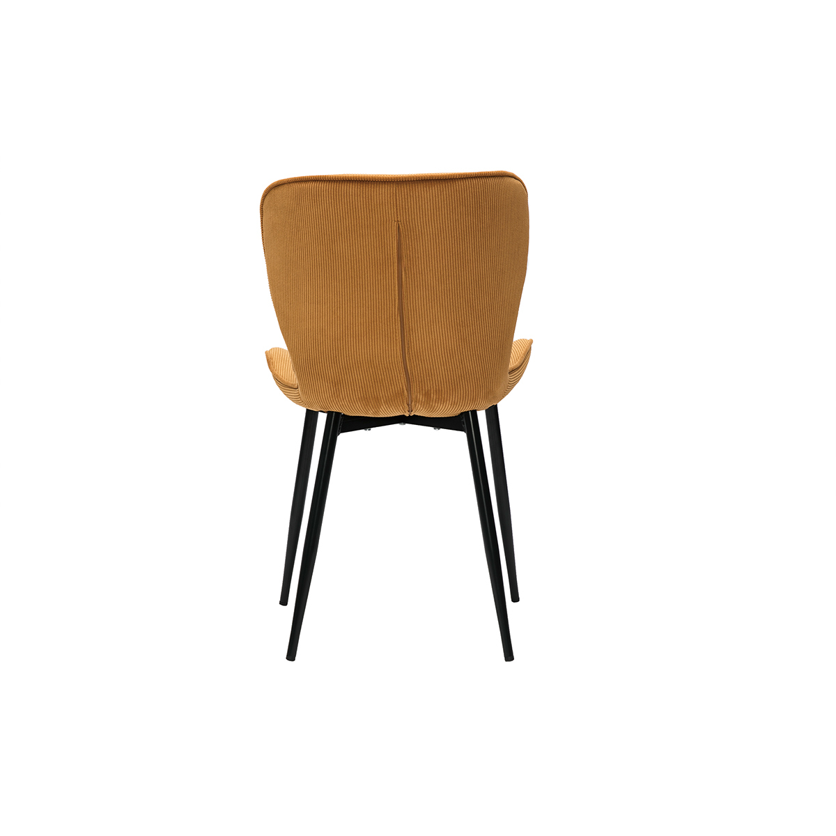 Chaises design en tissu velours côtelé vert kaki et métal noir (lot de 2) ADDICT jaune, MILIBOO