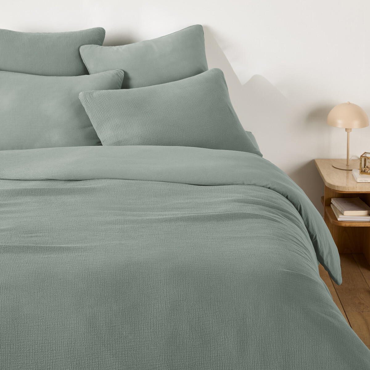 Housse de couette gaze de coton/coton lavé, KUMCO sauge, LA REDOUTE INTERIEURS